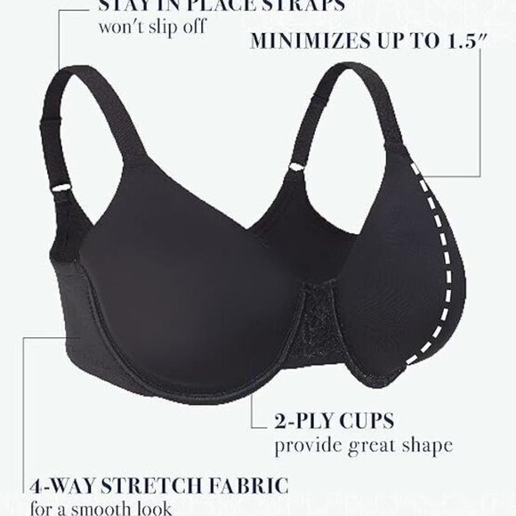 🩷🩷Vanity Fair** Cappuccino Beauty Back Minimizer Bra Size 34G 76080 NWT - Picture 5 of 9